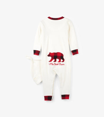 Little Blue House Buffalo Plaid Baby Coverall & Hat